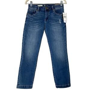 Kut From The Kloth NWT Crop Straight Leg Jeans Felice Distressed Capri Size 0